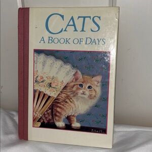 Vintage cat art print Book Cats A Book of Days Calendar cat quotes date book 90s
